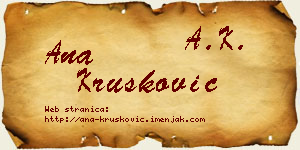 Ana Krušković vizit kartica